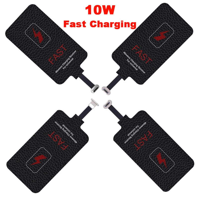 Приемник Qi для быстрой беспроводной зарядки 5 В/2 А 10 Вт Xiaomi Samsung Huawei iPhone 6 7 Plus Type C