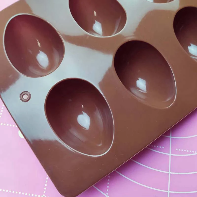 

DIY Baking Tools Silicone 8-Hole Egg-Shaped Chocolate Mold Easter Egg Ice Cream Lattice Pudding Soap Mold