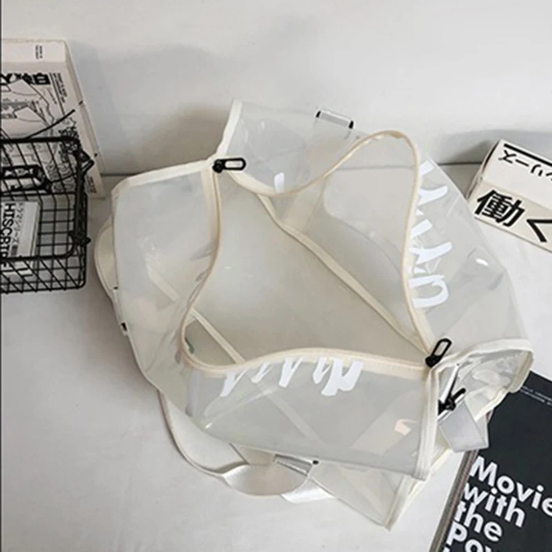 New Transparent Women's Sports Bag Single Shoulder Fitness Bag Crossbody  Waterproof Sports Bag 2021