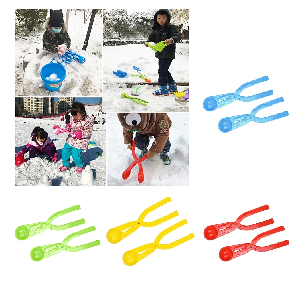 

2pcs Snowball Maker Fight Snow Ball Clamp Clip Tool Plastic Winter Fun Toy
