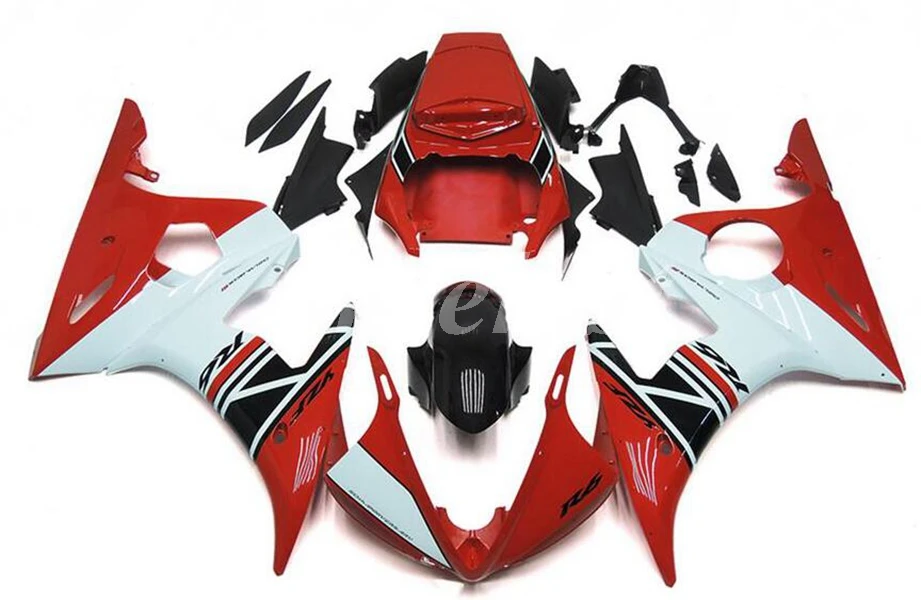 

New ABS Motorcycle Whole Fairings kit Fit For YZF-R6 2003 2004 2005 R6 03 04 05 bodywork set Custom Free Cool red white