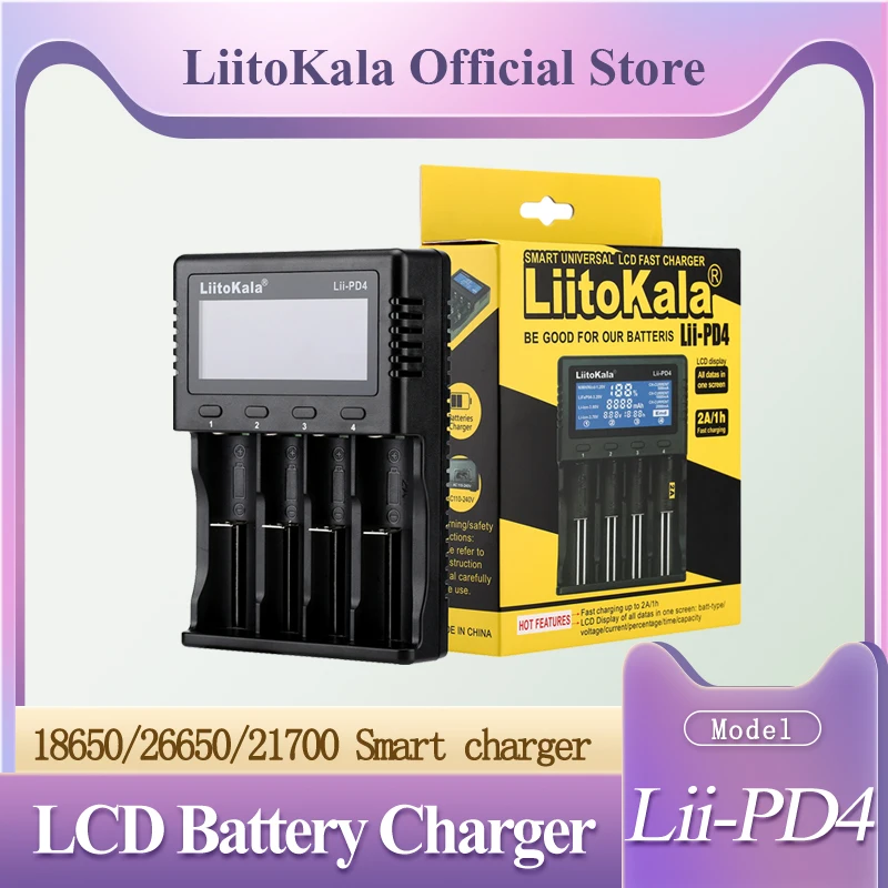 new liitokala lii pl4 lii pd4 1 2v 3 7v 3 2v 3 85v aaaa 18650 18350 26650 10440 14500 16340 nimh battery smart charger free global shipping