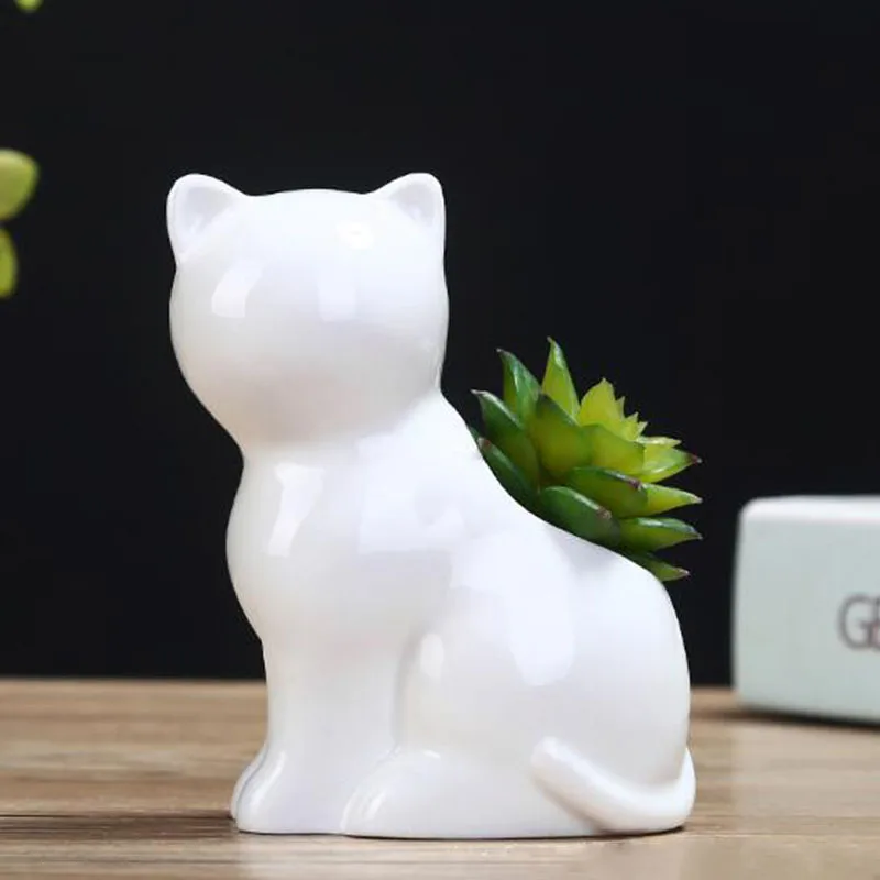 Fleshy Ceramic Flower Pot Lazy Cat Plant Flowerpot Crafts and Arts Office Desktop Ornaments Home Garden Decoration | Дом и сад