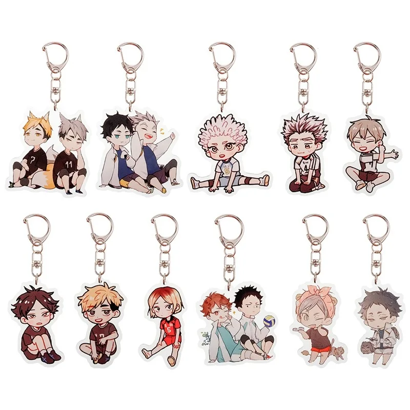 Брелок для ключей с рисунком волейбола и мальчика милый мультяшный аксессуар из