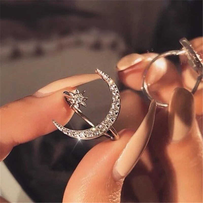 Женское кольцо с фианитом ZOSHI золотистого или розового золота подвеской в форме