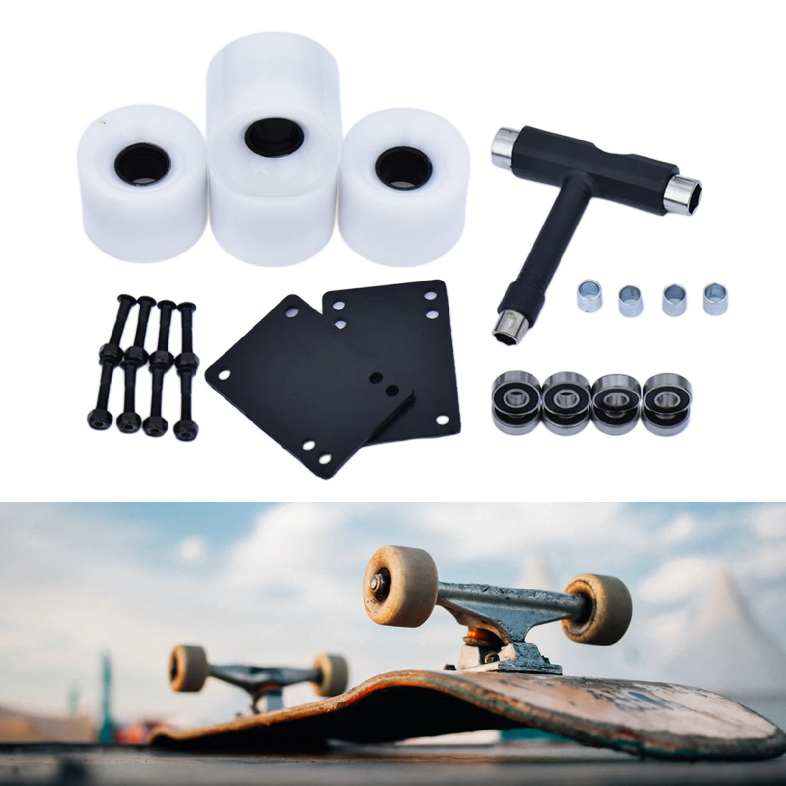 4 шт. колеса для скейтборда полиуретановые дорожные скейтборды 60 х45 мм длинные