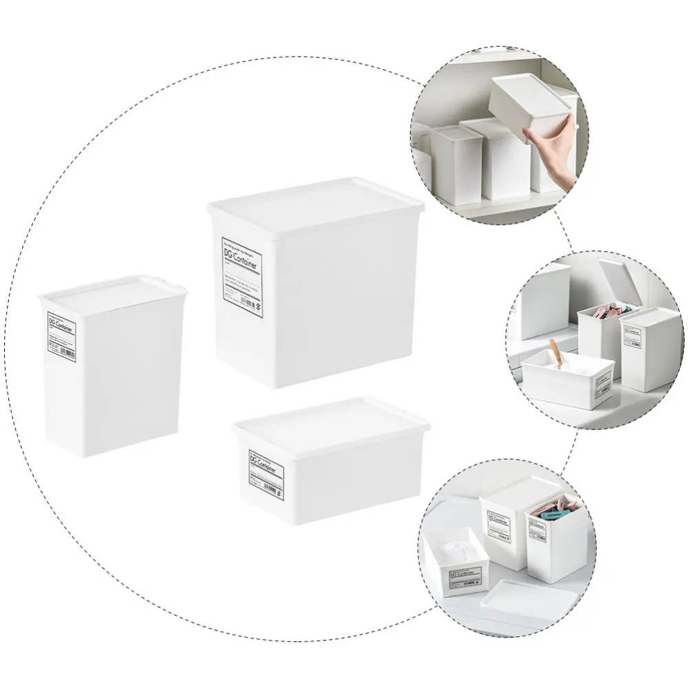 3 шт. дома Применение ящик для хранения с крышкой стиральный порошок практичный