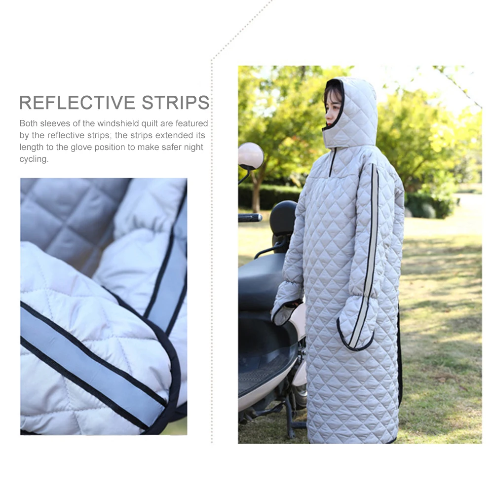 

Motorcycle Blanket Windshield Quilt Protection Windproof Winter Motorcycle Quilt for Outdoor Uses Universal Car Accessories