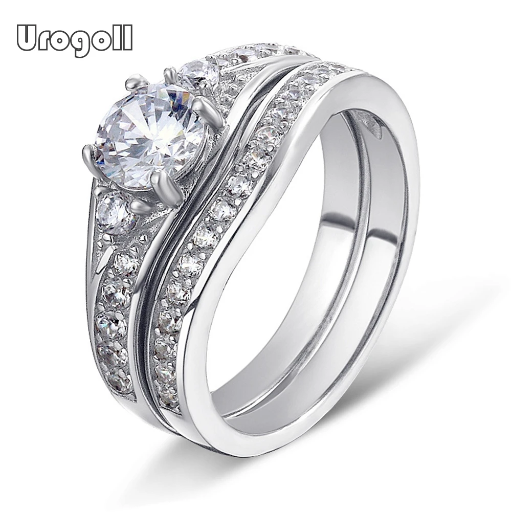 

Noble Ring For Women 925 Sterling Silver Zircon Wedding Ring Rhinestone Engagement Set Ring Jewelry Accessories For Girl Party