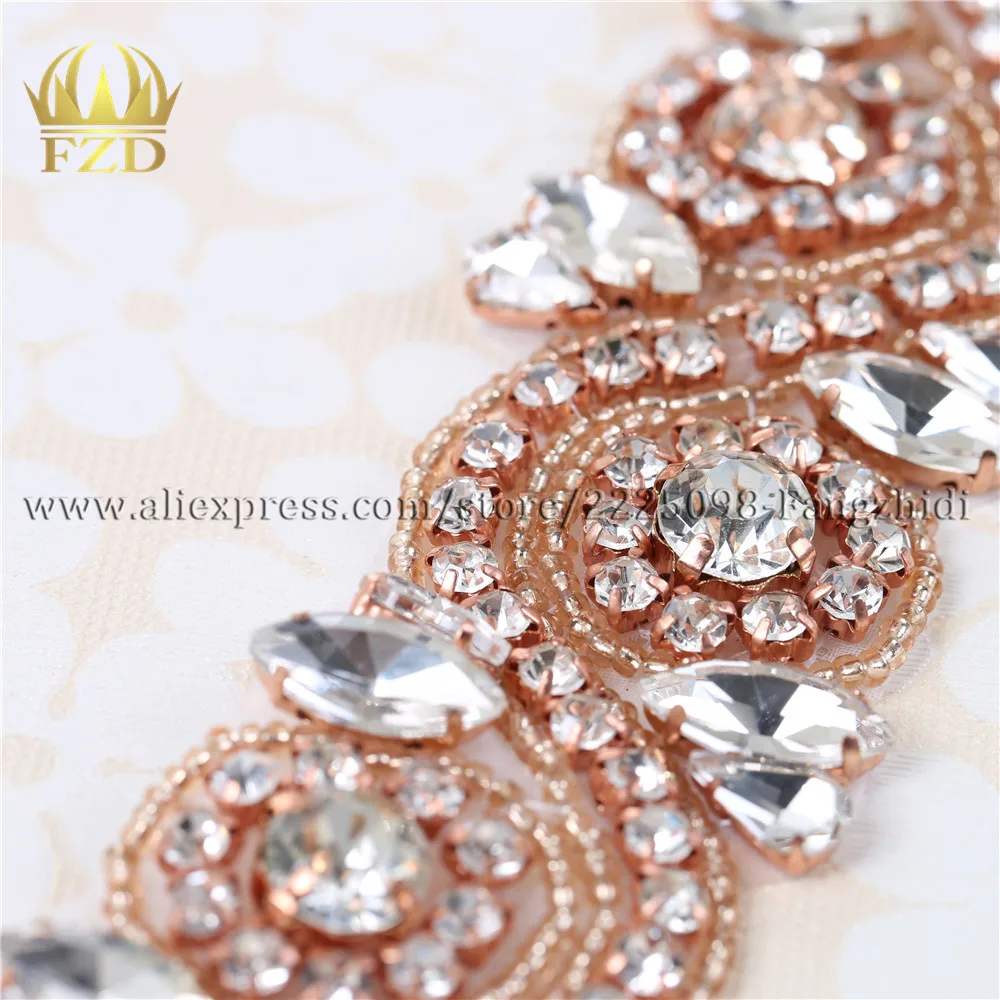 (1 ярд) ручная работа Горячая фиксация Пришивание на прозрачном кристалле стразы