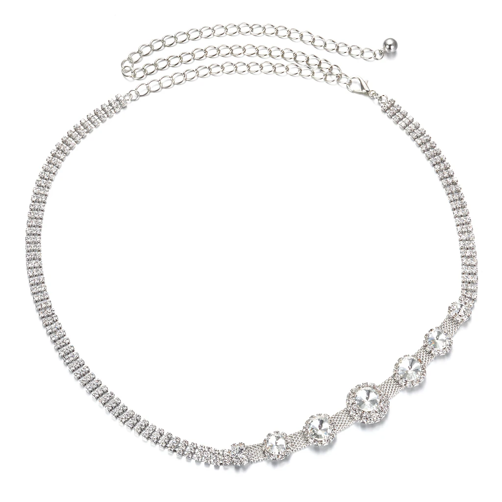 

Fashion Diamante Crystal Waist Chain Belt for Wedding Dress Belly Dance Jewelry Bikini Beach Jewelry Dresses Decor