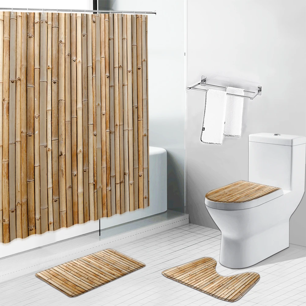 Online Tende Da Doccia Con Stampa In Bambù Set Porta In Legno Per Fattoria Decorazioni Per Il Marocco Bagno Tappetino Da Bagno Antiscivolo Tappetino Per Porta Copriwater Tappeti Da Cucina