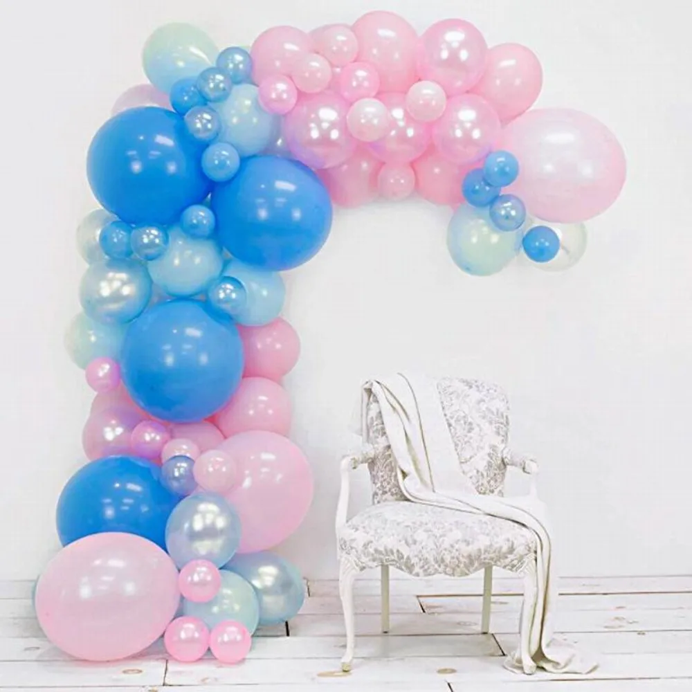 

GIHOO 98pcs Balloon Garland Arch Kit Blue Pink Balloon Confetti Baby Shower Wedding Birthday Party Backdrop Decoration Supplies