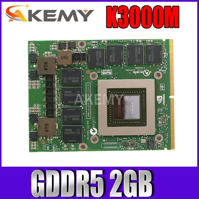 

K3000M K3000 GDDR5 2GB Video Graphics Card N14E-Q1-A2 With X-Bracket For Dell M6700 M6800 HP 8760W 8770W 100% Test Well