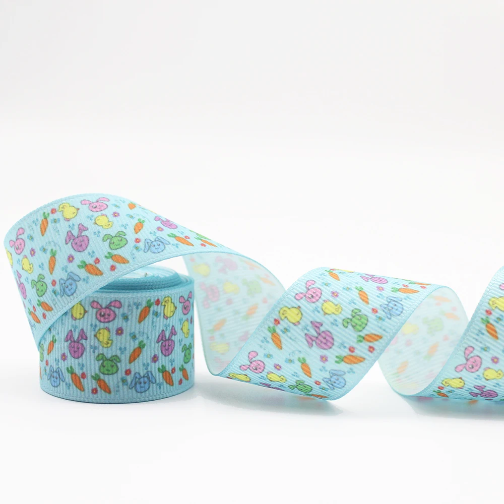 

Easter Cartoon Printed Grosgrain Ribbons 1'' Design Customized ​Logo for Hair Bows DIY Handmade Materials 10/25/50 Yards