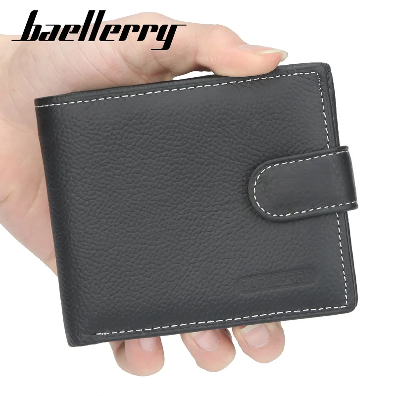 Брендовый кошелек Baellerry для мужчин кожаный бумажник с кармашком мелочи кредитных
