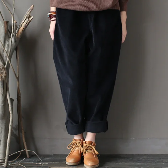 Женские вельветовые брюки женские Мешковатые широкие в стиле хип хоп уличная