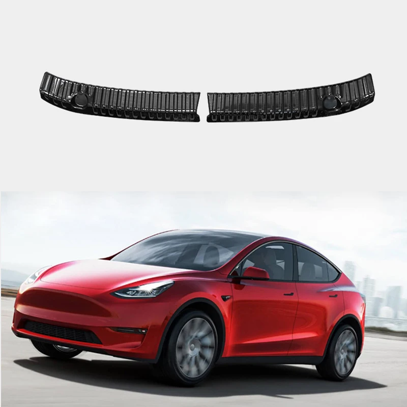 

2PCS New Carbon Fiber Car Rear Bumper Trunk Guard Door Inner Sill Protector Stainless Steel Cover For Tesla Model 3/Y 2017-2021