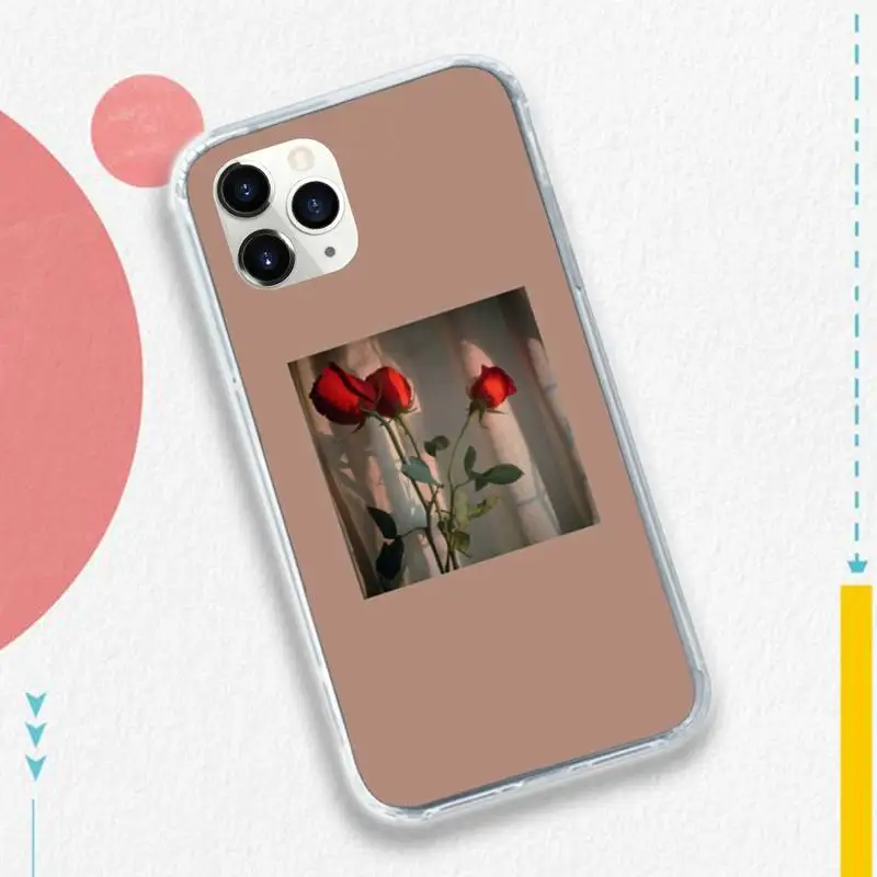 

Flower Sunflower Rose flower pattern Phone Case Transparent soft For iphone 5 5s 5c se 6 6s 7 8 11 12 plus mini x xs xr pro max