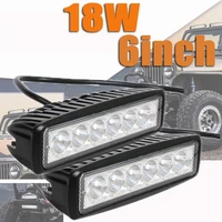 18w led work light bar flood driving beam lamp offroad 4wd suv boat ute
