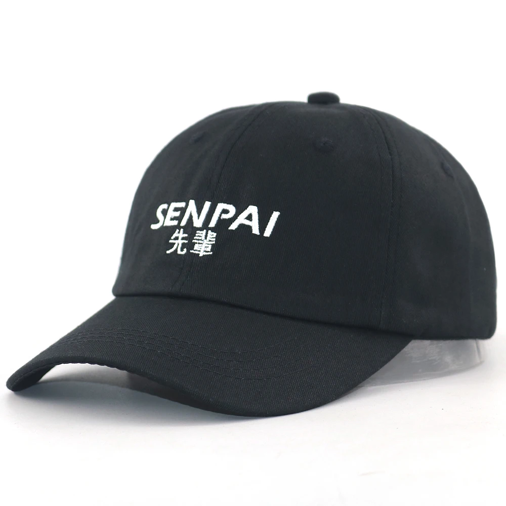 

Fashion japanese style baseball cap letter embroidery SENPAI dad hat 100% cotton adjustable soft snapback hats hip hop caps