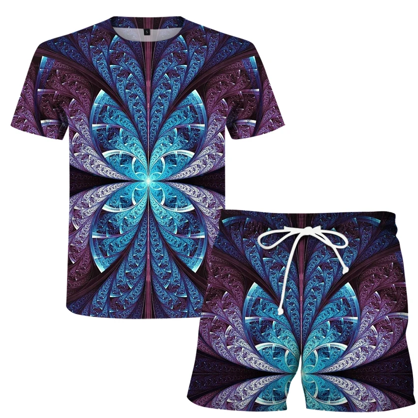

Summer suit summer must-have 3D printed breathable cool streetwear men's summer cool suit men's T-shirt + shorts