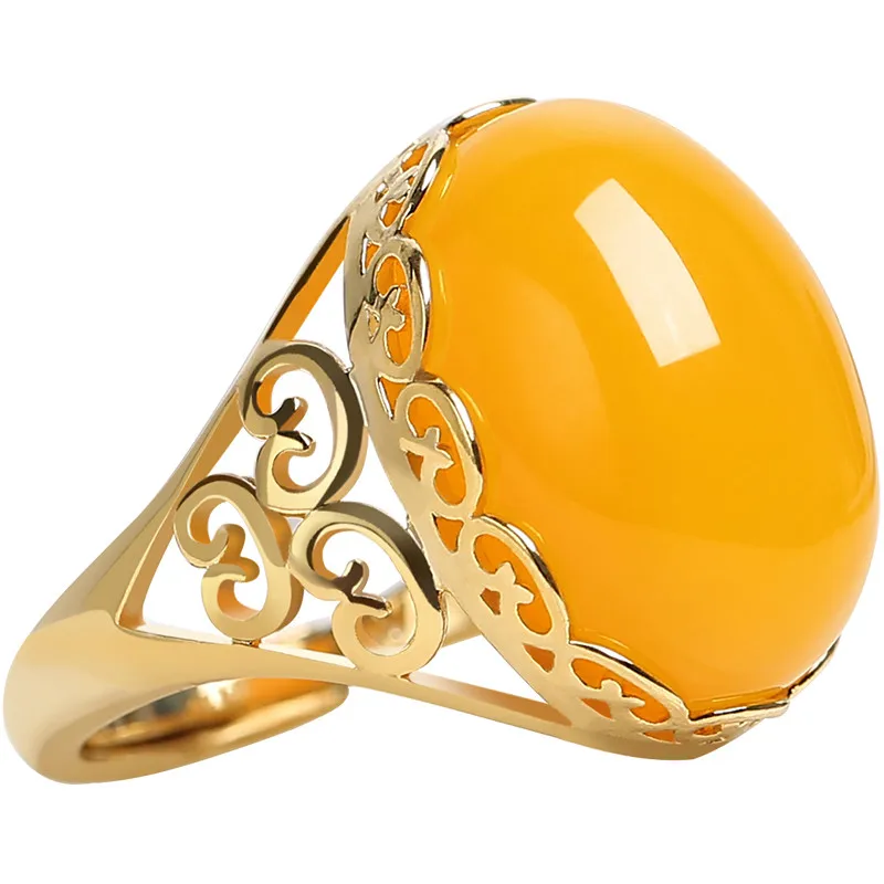 

Adjustable Purple Tooth and Soviet Court Ring Gold 18k Amber Rose Gold Running From Time to Time Jasper