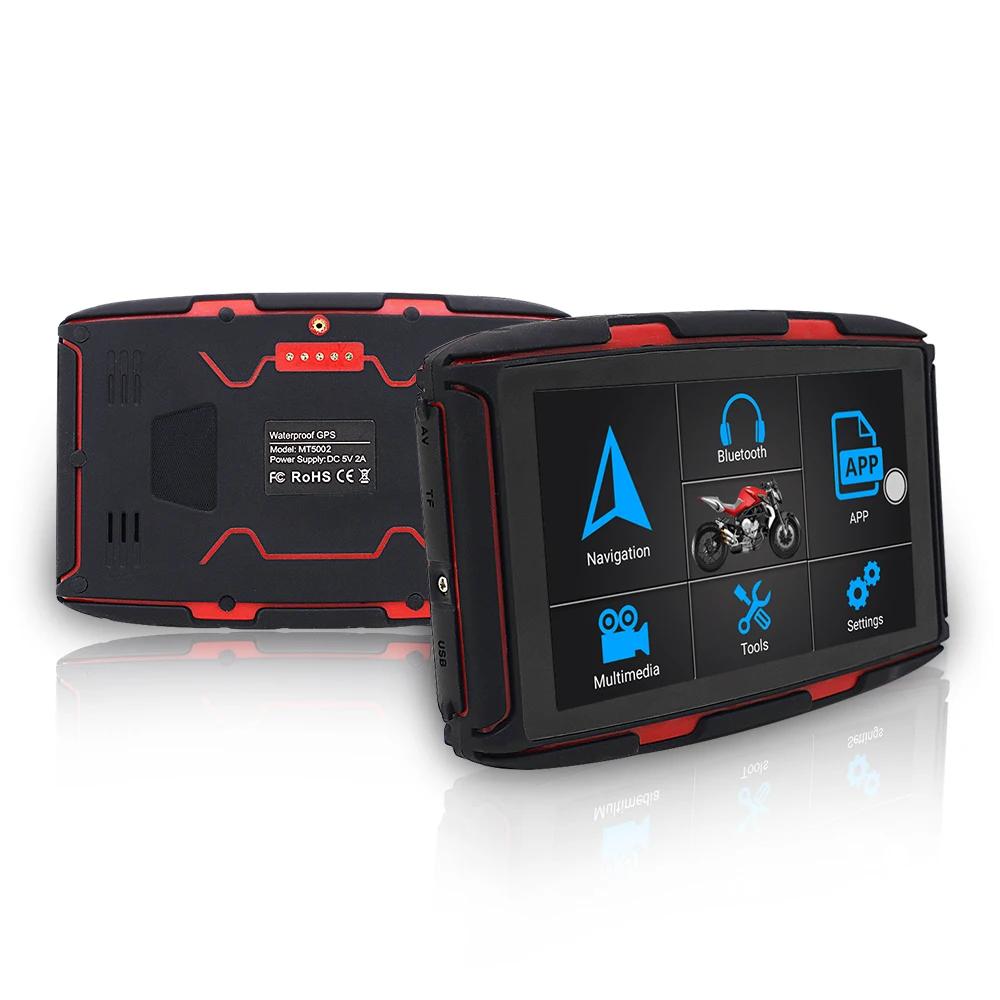 5 "Android 6 автомобиля мотоцикла GPS навигации с BT4.0 домофон Ram1GB Rom 16 Гб MP3/MP4/FM