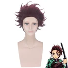 Парик для косплея Из Каштанового каштана рассекающий демонов, короткие волосы для костюма киметасу, танджиро камадо, с шапочкой