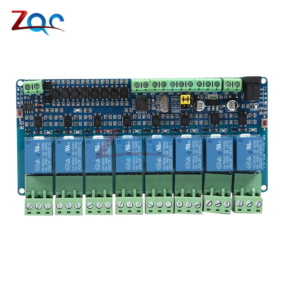 Модуль релейного переключателя Modbus Rtu 8 каналов 12 В вход/выход RS485/TTL интерфейсы