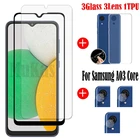 Закаленное стекло с полной проклейкой для Samsung Galaxy A03 Core, Защитная пленка для экрана Samsung A03 Core, пленка для объектива Samsung A03 Core