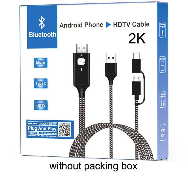 2K Bluetooth аудио Type C Micro USB HDMI кабель HDTV адаптер для Huawei Mate 20 P9 Samsung S10 S9 S8 Note 8 9 Android