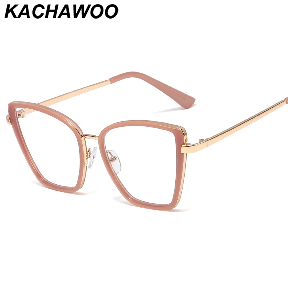 Kachawoo розовые очки кошачий глаз женские леопардовые черные Оптические оправа