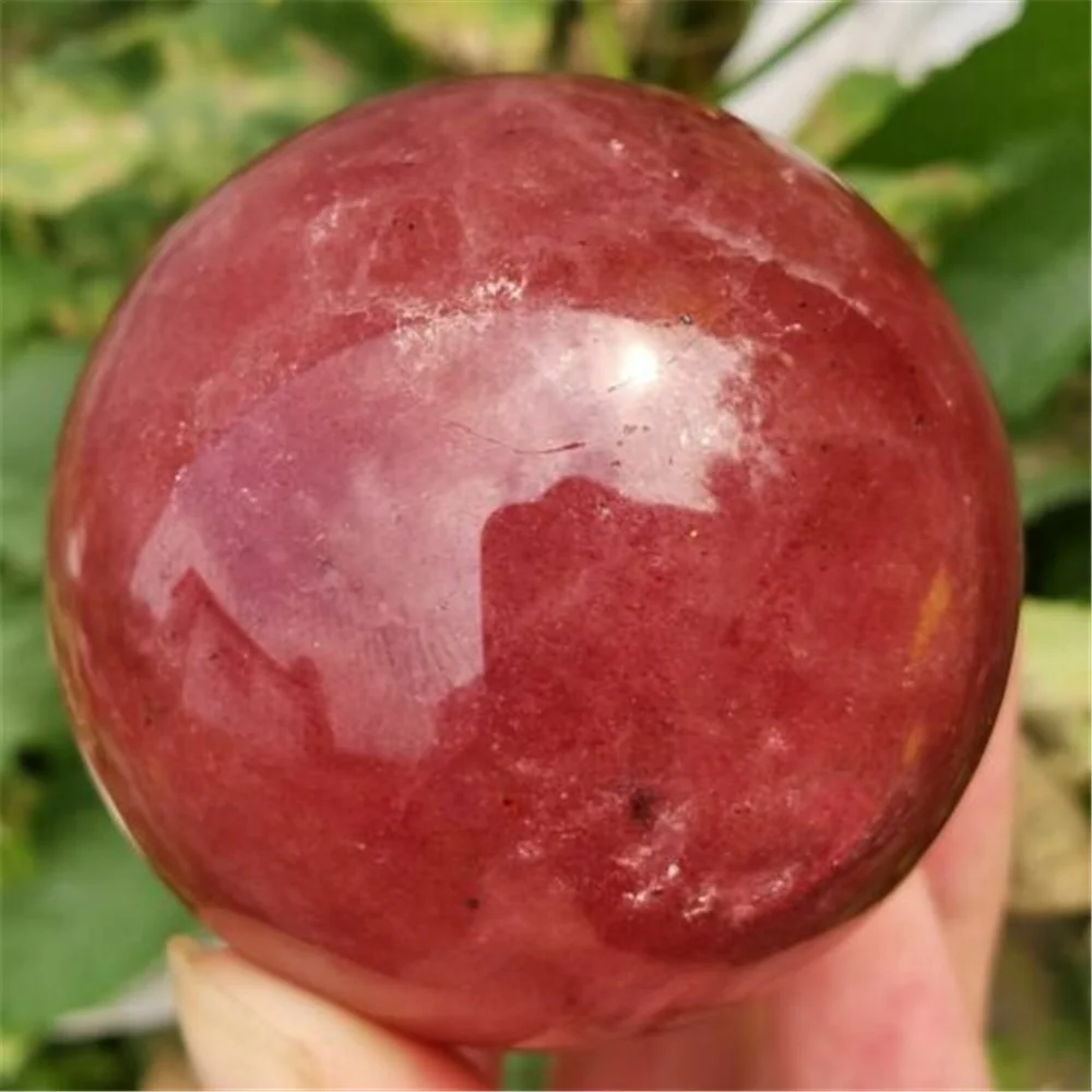 

Natural strawberry quartz ball crystal ball Reiki therapy