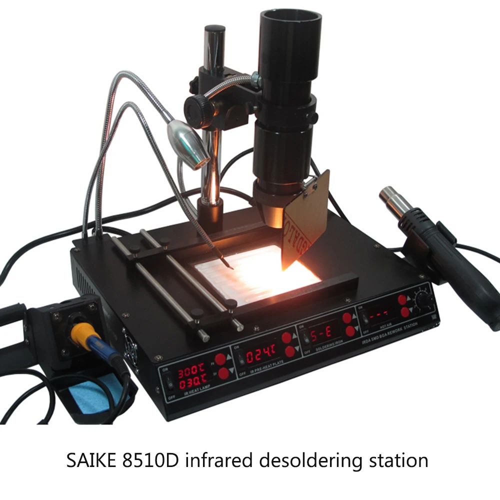 Многофункциональная Инфракрасная паяльная станция SAIKE 8510D с горячим воздухом 5 в 1