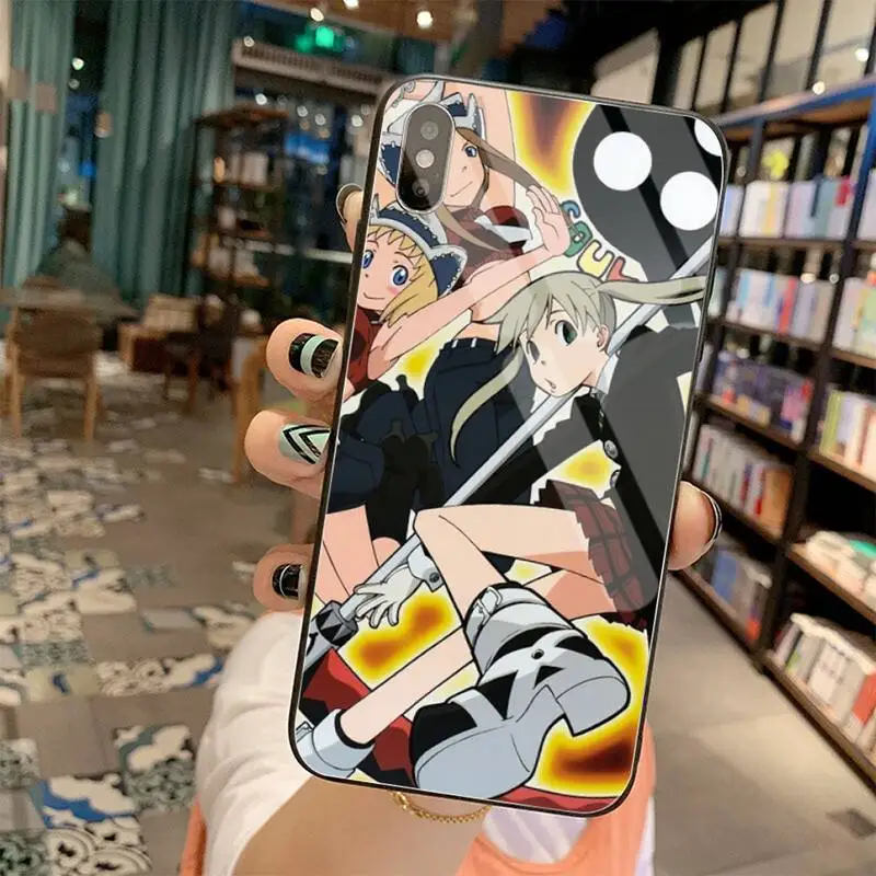 YJZFDYRM hot animal Soul Eater Painted Phone Case Tempered Glass For iPhone 11 Pro XR XS MAX 8 X 7 6S 6 Plus SE 2020 case | Мобильные