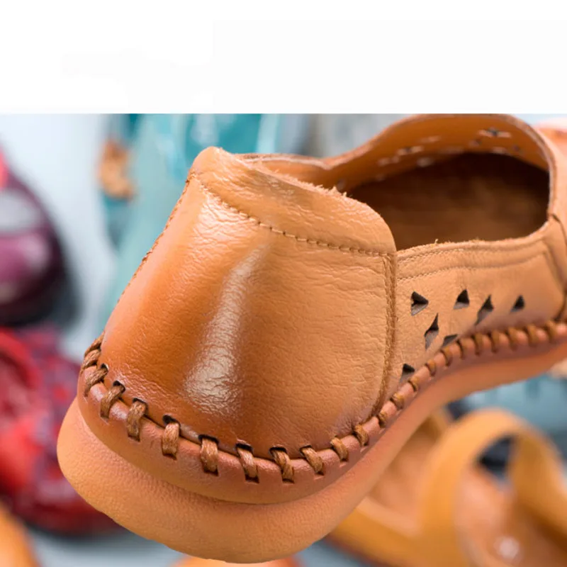 Женские туфли на плоской подошве Gykaeo летние дышащие из натуральной кожи с мягкой