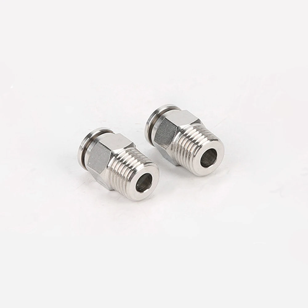 

1/8 "1/4" 3/8 "1/2" BSPT Мужской x 6,35/9,52/12,7 мм ПУ пробки Пневматические 304L пуш-ап в быстрый разъем выпустить воздух фитинг Водостоки