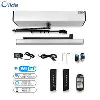 automatic door closer with wireless push button smart phone control and compatible with alexa