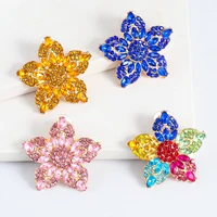 new colorful rhinestone flowers earrings crystal romantic star earring luxury earing for women jewelry accessories wholesale