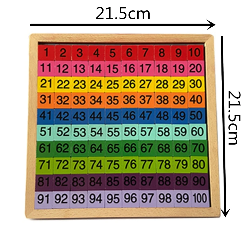 

Math Learning Board Toy Montessori 1-100 Consecutive Numbers Wooden Hundred Digital Board Educational Kids Toy with Storage Bag