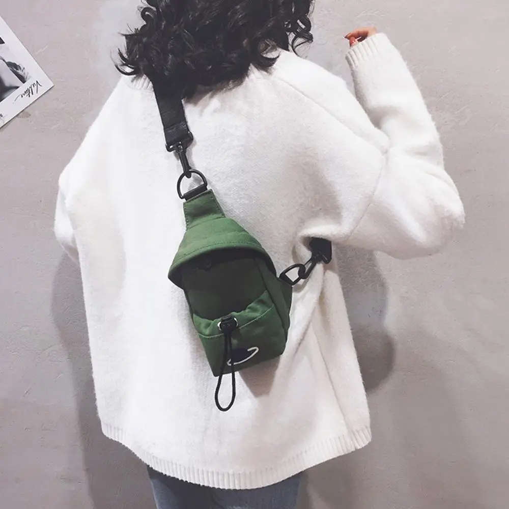 Женская новая модная однотонная холщовая трендовая сумка на одно плечо поясная