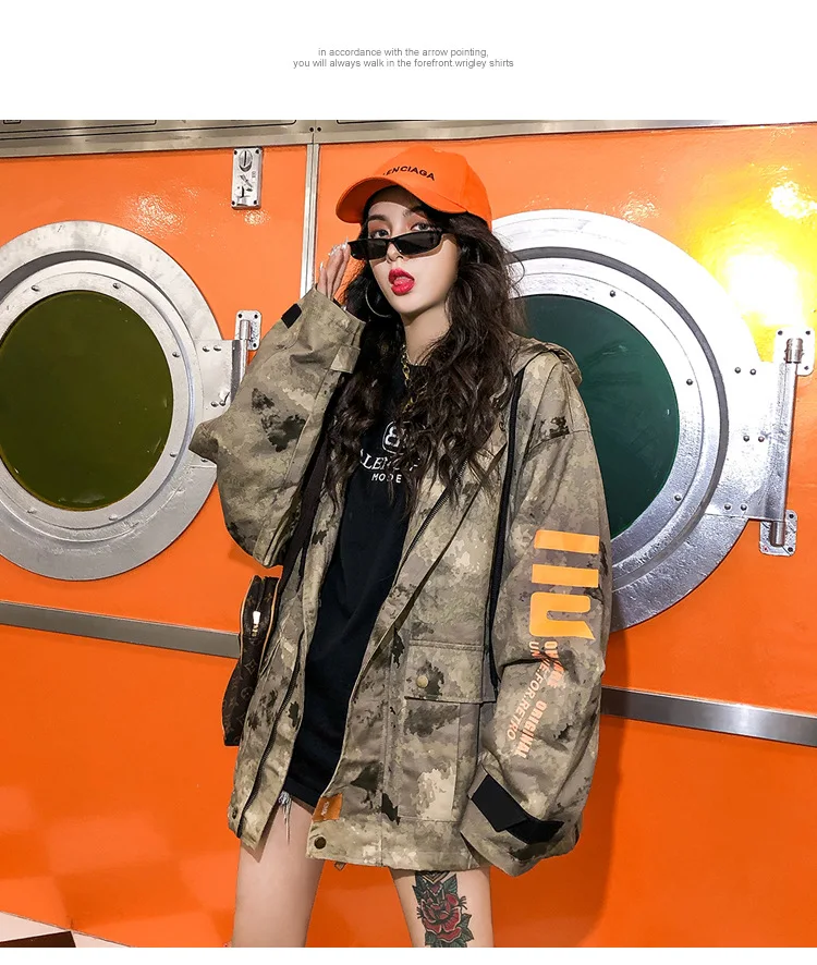 NoEnName_Null Женская куртка более размера с рукавом Осень 2019 бомбер большими