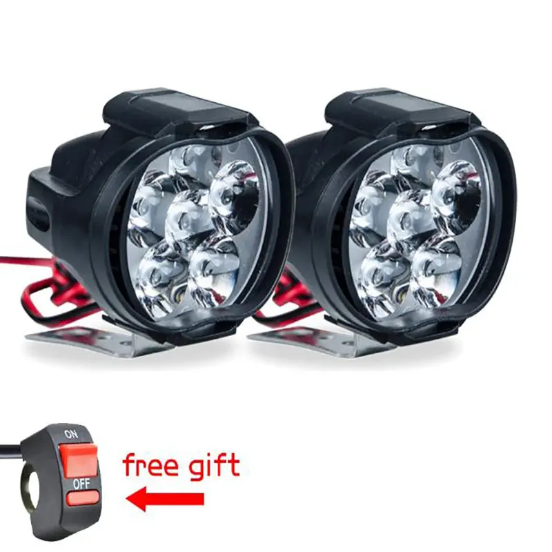 

1PC High Quality 15W Led Motorcycles Headlight White Super Bright 6 LED Working Spot Light 12V