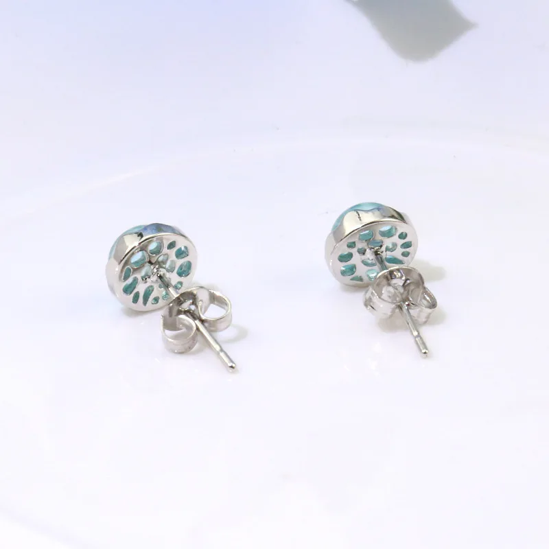 Новые простые слезы русалки с синим кристаллом Циркон круглые полые серьги