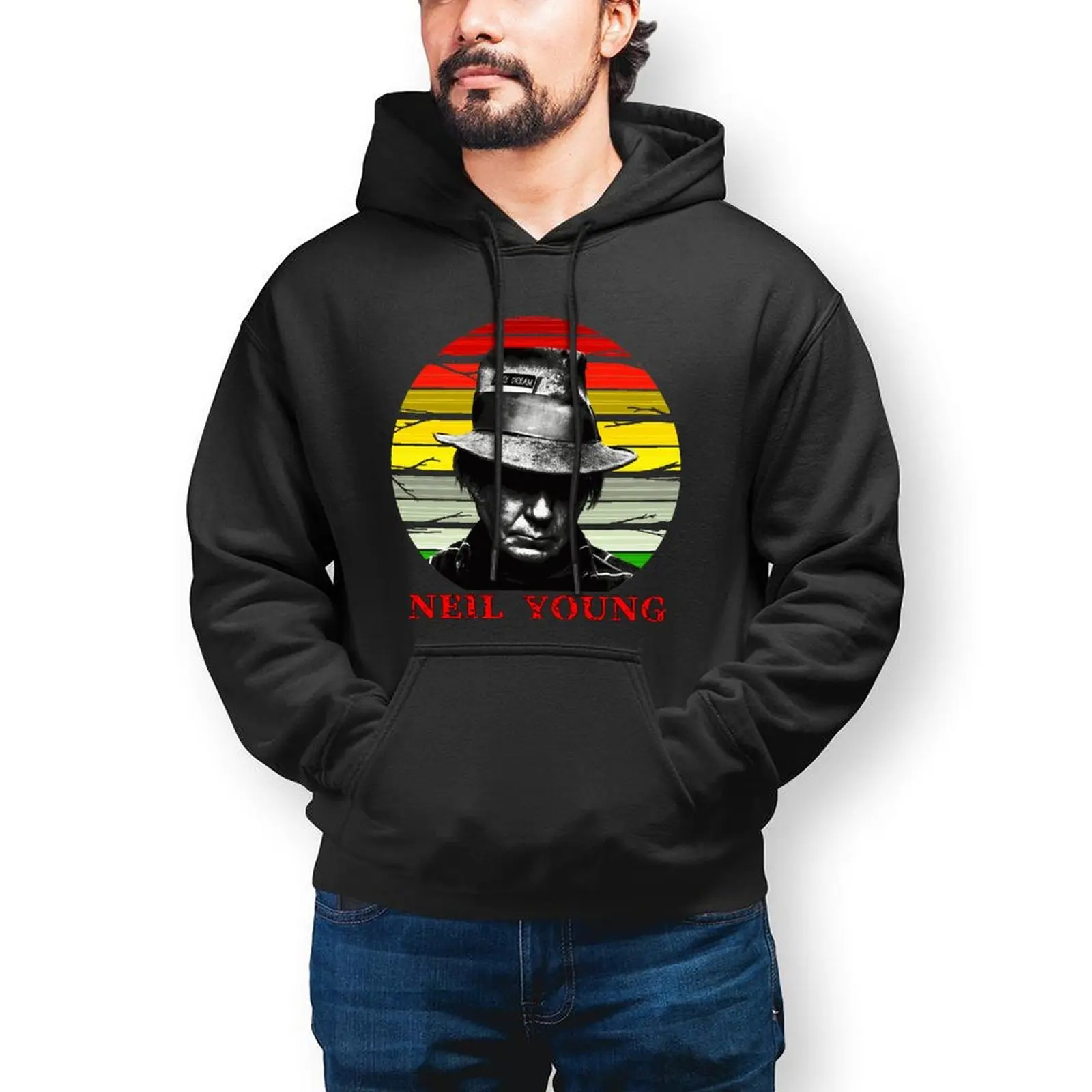 

Neil Young Hoodies Warm Cotton Hoodie Nice Outdoor Long Length Pullover Hoodie Men Over Size