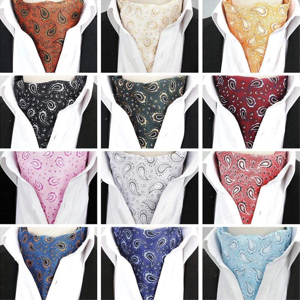 Men Paisley Floral Cravat Tie Scarves Ascot Wedding Business Neckwear Necktie QNTIE0316 | Аксессуары для одежды