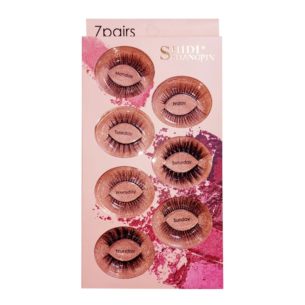 

7 Pairs Natural False Eyelashes 3D Mink Extension Fake Lashes Makeup Tool