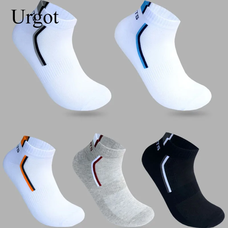 Urgot 3 Pairs High Quality Men Ankle Socks Breathable Cotton Sports Socks Mesh Casual Athletic Summer Thin Cut Short Sokken Male images - 6