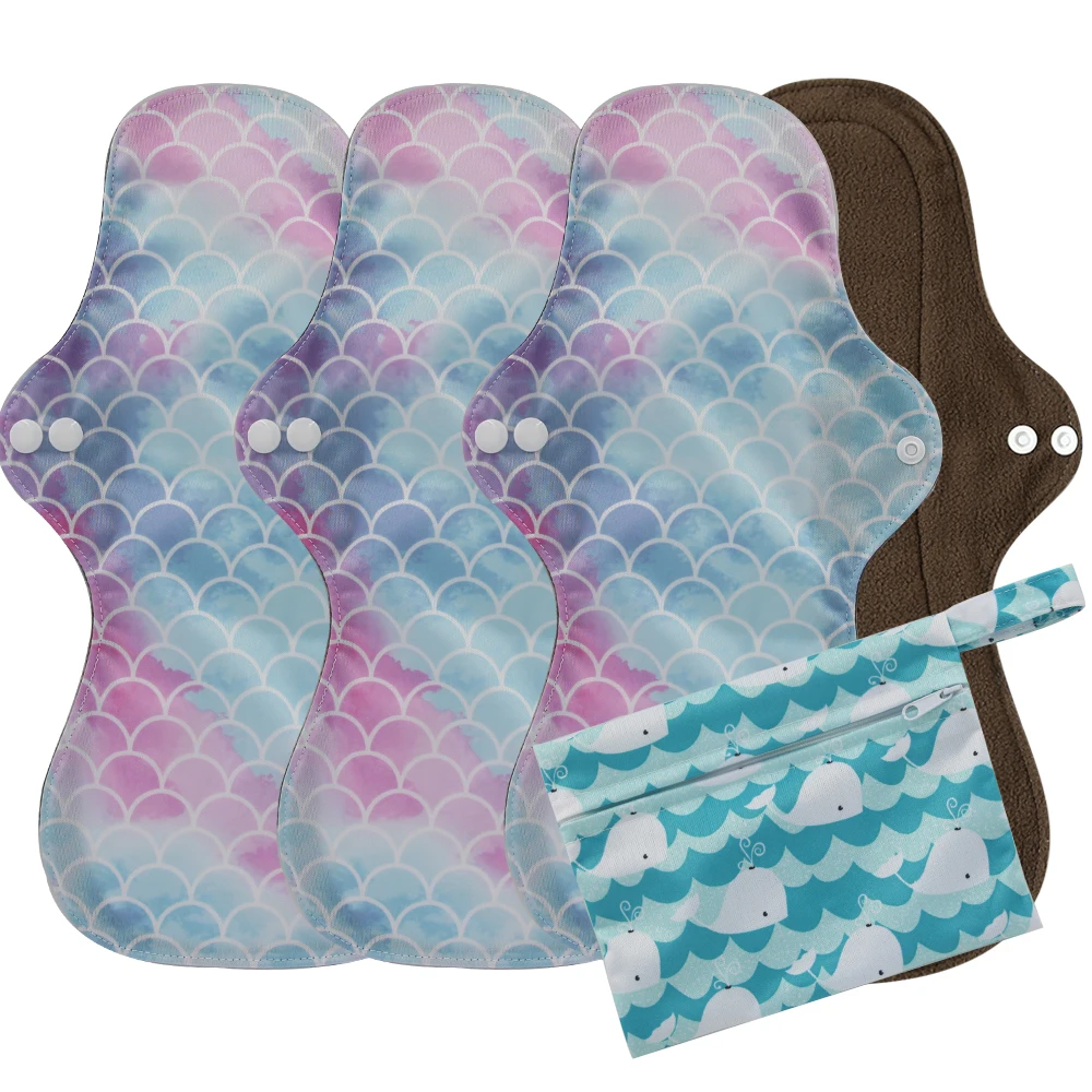 

Women Menstrual Pads Heavy Flow Reusable Sanitary Napkin Waterproof Overnight Panty Liner Washable Menstrual Bamboo Cloth Pads